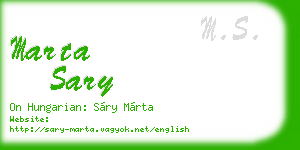 marta sary business card