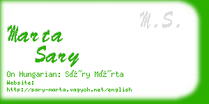 marta sary business card